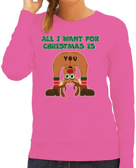 Bellatio Decorations Foute Kersttrui dames - All I want - rendier L