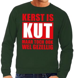 Bellatio Decorations Foute Kersttrui Kerst is kut maar toch ook wel gezellig groen voor heren 2XL (56)