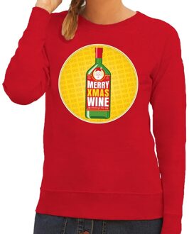 Bellatio Decorations Foute kersttrui Merry x-mas Wine rood voor dames 2XL (44) - kerst truien