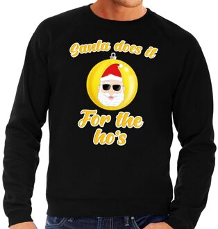 Bellatio Decorations Foute kersttrui Santa does it for the ho's zwart voor heren
