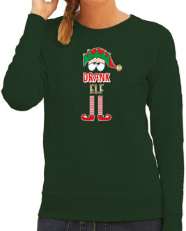 Bellatio Decorations foute kersttrui/sweater dames - Drank Elf - groen - Kerst elfje M - kerst truien