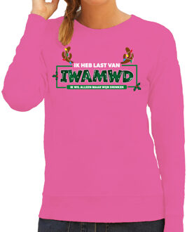 Bellatio Decorations Foute Kersttrui/sweater dames - Ik heb last van - roze - grappig 2XL