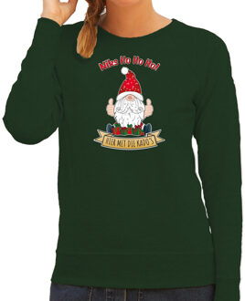 Bellatio Decorations foute kersttrui/sweater dames - Kado Gnoom - groen - Kerst kabouter L - kerst truien