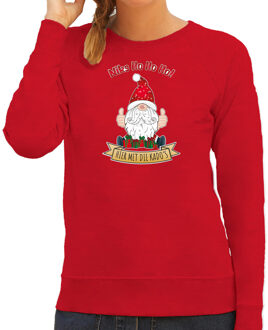 Bellatio Decorations foute kersttrui/sweater dames - Kado Gnoom - rood - Kerst kabouter 2XL - kerst truien
