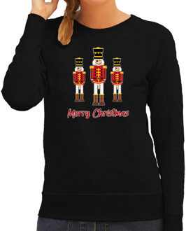 Bellatio Decorations foute kersttrui/sweater dames - Notenkrakers - zwart - piemel/penis 2XL