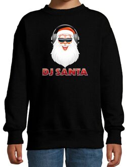 Bellatio Decorations Foute kersttrui / sweater - DJ Santa / Kerstman - zwart - voor kinderen - stoere kerstkleding