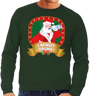 Bellatio Decorations Foute kersttrui / sweater - groen - dronken Kerstman Im Not Drunk heren 2XL (56)