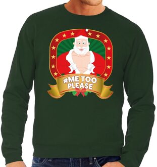 Bellatio Decorations Foute kersttrui / sweater - groen - Kerstman Hashtag Metoo discussie heren 2XL (56)