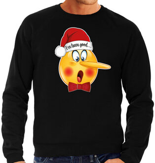 Bellatio Decorations Foute kersttrui/sweater heren - Leugenaar - zwart - braaf/stout