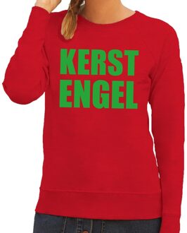 Bellatio Decorations Foute kersttrui / sweater Kerst Engel rood voor dames - Kersttruien 2XL (44)