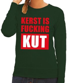 Bellatio Decorations Foute kersttrui / sweater Kerst Is Fucking Kut groen voor dames - Kersttruien 2XL (44)