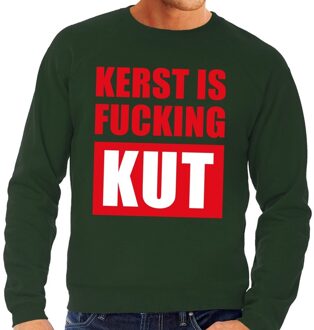 Bellatio Decorations Foute kersttrui / sweater Kerst Is Fucking Kut groen voor heren - Kersttruien 2XL (56)