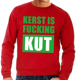 Bellatio Decorations Foute kersttrui / sweater Kerst Is Fucking Kut - rood voor heren - Kersttruien 2XL (56)