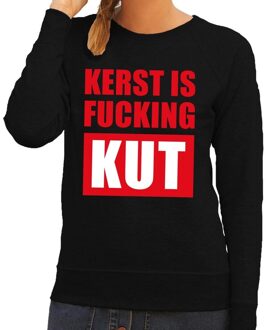 Bellatio Decorations Foute kersttrui / sweater Kerst Is Fucking Kut zwart voor dames - Kersttruien 2XL (44)