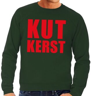 Bellatio Decorations Foute kersttrui / sweater Kutkerst groen voor heren - Kersttruien 2XL (56)