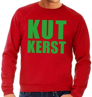 Bellatio Decorations Foute kersttrui / sweater Kutkerst rood voor heren - Kersttruien 2XL (56)