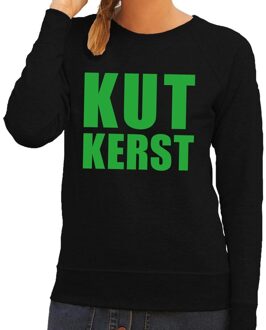 Bellatio Decorations Foute kersttrui / sweater Kutkerst zwart voor dames - Kersttruien L (40)