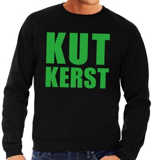 Bellatio Decorations Foute kersttrui / sweater Kutkerst zwart voor heren - Kersttruien 2XL (56)