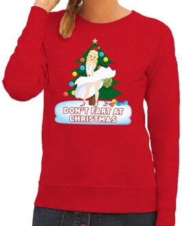 Bellatio Decorations Foute kersttrui / sweater rood - Marilyn Monroe - Dont Fart at Christmas 2XL (44)