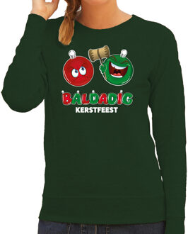 Bellatio Decorations foute Kersttrui/sweater voor dames - baldadig kerstfeest - groen - ontdeugend M - kerst truien
