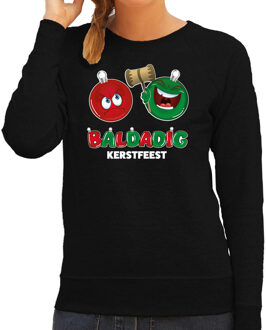 Bellatio Decorations foute Kersttrui/sweater voor dames - baldadig kerstfeest - zwart - ontdeugend S - kerst truien