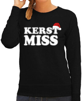 Bellatio Decorations Foute Kersttrui/sweater voor dames - Kerstmiss - zwart - Kerstmuts S