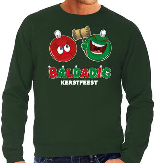 Bellatio Decorations foute Kersttrui/sweater voor heren - baldadig kerstfeest - groen - ontdeugend S - kerst truien