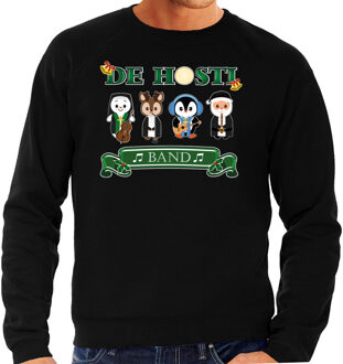 Bellatio Decorations Foute Kersttrui/sweater voor heren - de hosti band - zwart - kerstmuziek - band M