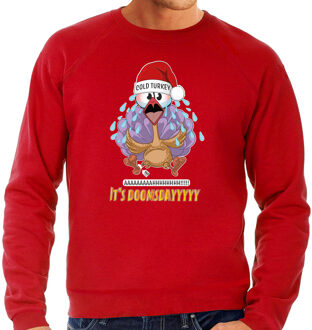 Bellatio Decorations Foute Kersttrui/sweater voor heren - doomsday - rood - cold turkey