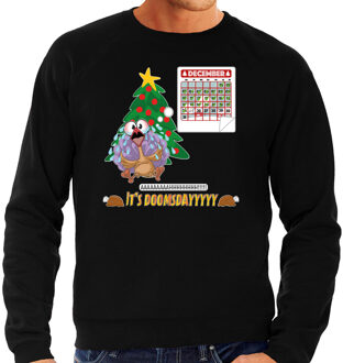 Bellatio Decorations Foute Kersttrui/sweater voor heren - doomsday - zwart - kalkoen S