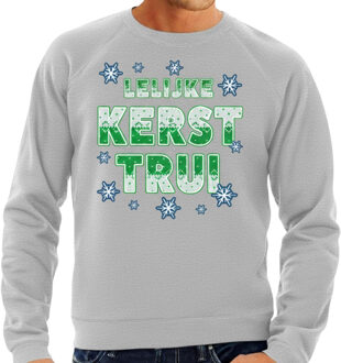 Bellatio Decorations Foute Kersttrui / sweater voor heren - lelijke kersttrui - grijs - kerstkleding