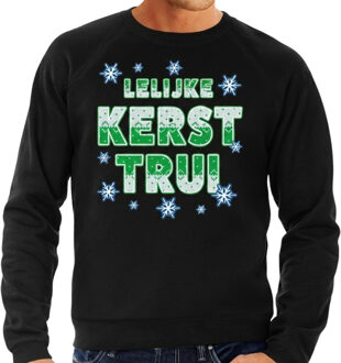 Bellatio Decorations Foute Kersttrui / sweater voor heren - lelijke kersttrui - zwart - kerstkleding S (48)