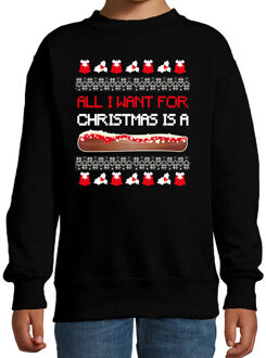 Bellatio Decorations Foute kersttrui/sweater voor jongens/meisjes - All I want for Christmas is - zwart - Frikadel 12-13 jaar (152/164)