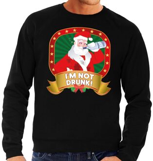 Bellatio Decorations Foute kersttrui / sweater - zwart - dronken Kerstman Im Not Drunk heren 2XL (56)