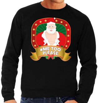 Bellatio Decorations Foute kersttrui / sweater - zwart - Kerstman Hashtag Metoo discussie heren 2XL (56)