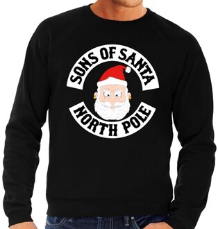 Bellatio Decorations Foute kersttrui - sweater - zwart - Sons of Santa - heren - motorrijders - Bikers - kerstkleding