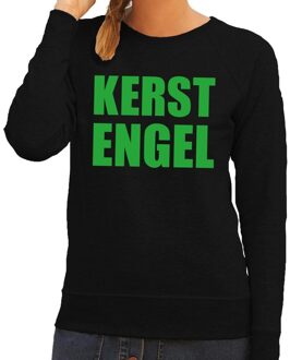 Bellatio Decorations Foute kersttrui zwart Kerstengel dames 2XL (44) - kerst truien