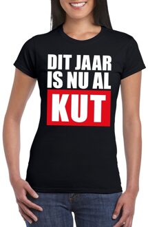 Bellatio Decorations Foute oud en nieuw t-shirt dit jaar is nu al kut zwart dames 2XL