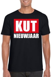 Bellatio Decorations Foute oud en nieuw t-shirt - kut nieuwjaar - zwart voor heren 2XL