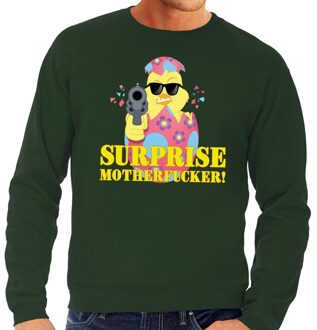Bellatio Decorations Foute paas sweater groen surprise motherfucker voor heren 2XL