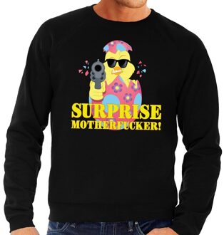 Bellatio Decorations Foute paas sweater zwart surprise motherfucker voor heren