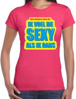 Bellatio Decorations Foute party Ik voel me sexy als ik dans verkleed t-shirt roze dames - Foute party hits outfit/ kledi 2XL