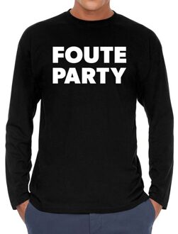 Bellatio Decorations Foute party long sleeve t-shirt zwart voor heren 2XL