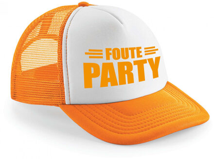 Bellatio Decorations foute party snapback/cap - oranje/wit - pet - dames/heren - feestkleding - Verkleedhoofddeksels