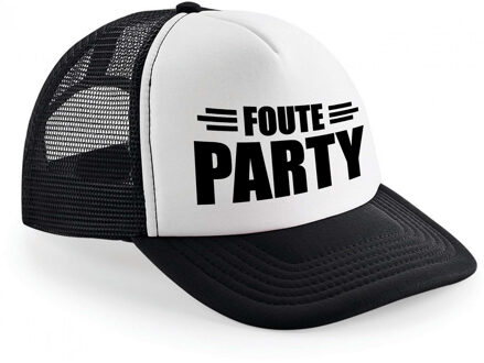 Bellatio Decorations foute party snapback/cap - zwart/wit - pet - dames/heren - feestkleding - Verkleedhoofddeksels