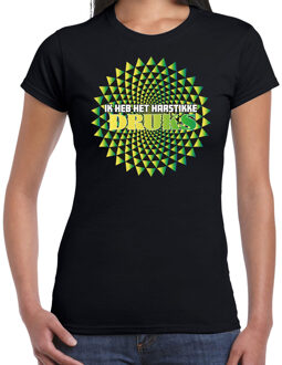 Bellatio Decorations Foute party t-shirt dames - Ik heb het hartstikke druks - groen - carnaval 2XL