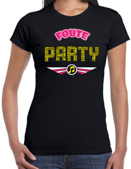 Bellatio Decorations foute party t-shirt - dames - zwart - foute party outfit/kleding XS - Feestshirts