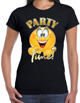 Bellatio Decorations Foute party t-shirt voor dames - Emoji Party - zwart - carnaval/themafeest XS