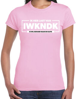 Bellatio Decorations Foute Party T-shirt voor dames - ik heb last van IWKNDK - lichtroze - carnaval/themafeest S