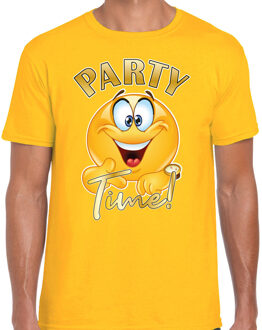 Bellatio Decorations Foute party t-shirt voor heren - Emoji Party - geel - carnaval/themafeest